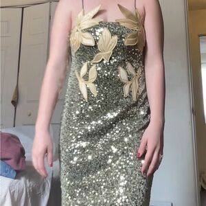 Sequin Embellished Dress in Gold